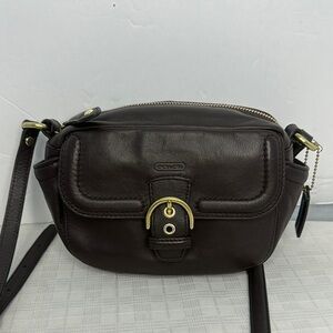 COACH Campbell Leather Camera Bag Crossbody Brown F25150